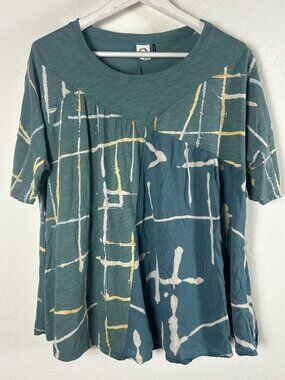 Anthropologie Akemi + Kin Womens Light Streaks T-Shirt Top Large Short Sleeve